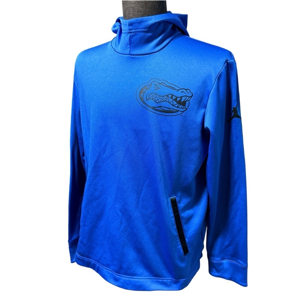 Florida Gators Nike Jordan‎ Hoodie Mens Size L Blue Pullover Therma Fit Scuba UF